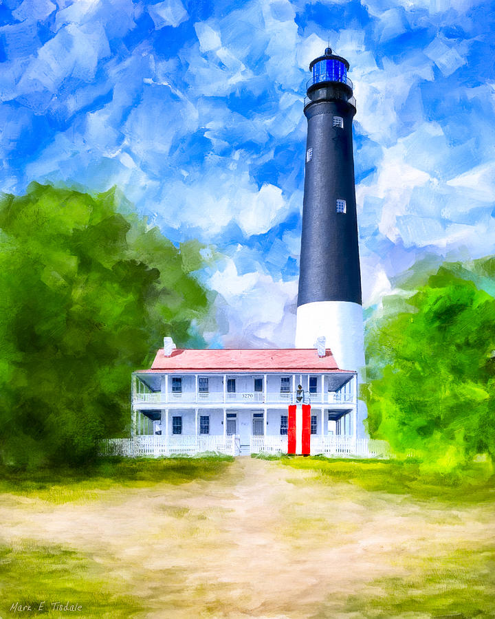 Historic Pensacola Light Mixed Media by Mark Tisdale