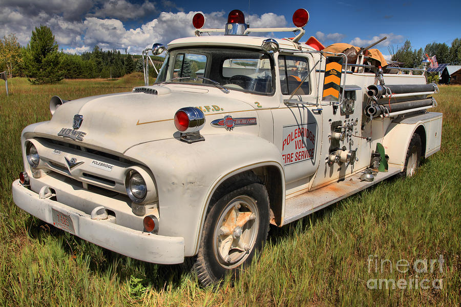 Historic Polebridge Fire Truck Photograph by Adam Jewell
