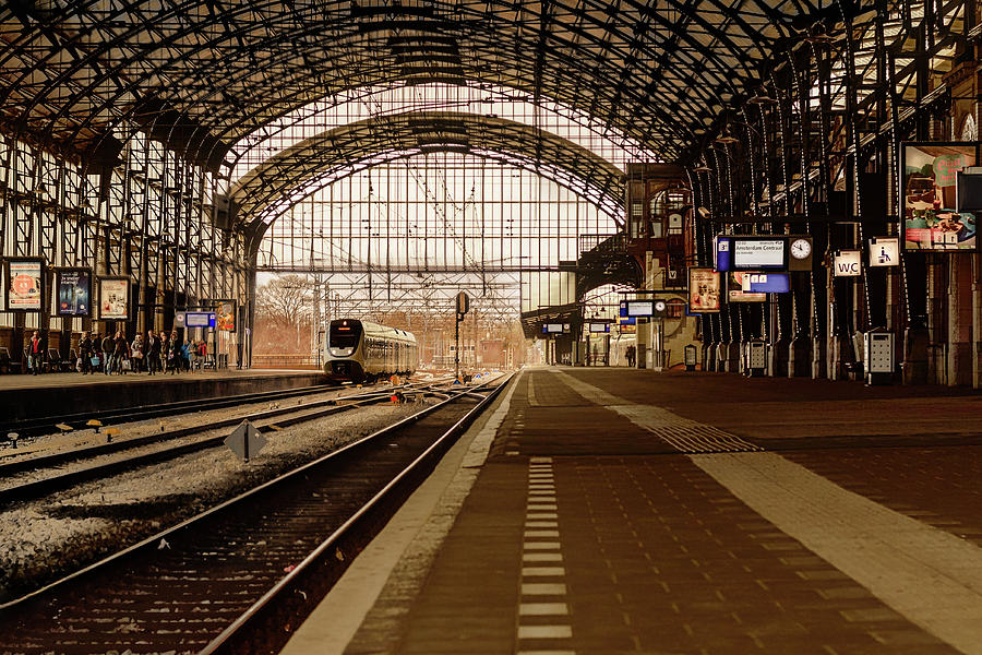 Architecture Photograph - Historic railway station in Haarlem the Netherland by Yvon van der Wijk
