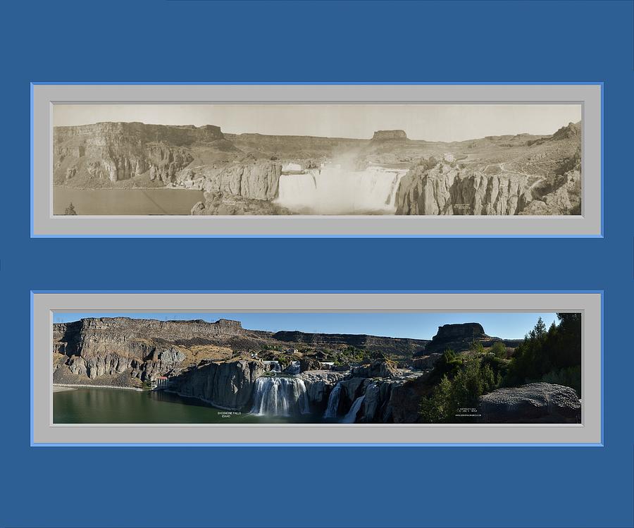 Historic Shoshone Falls Twin Falls Idaho Panoramic Reproduction Photograph by Ken DePue
