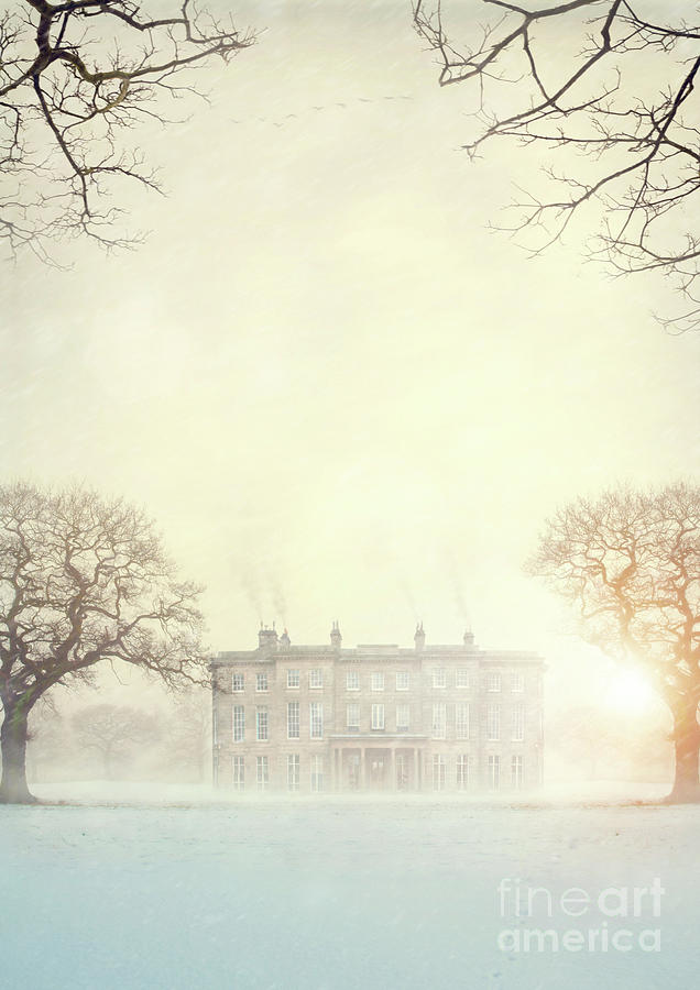 Historic Stately Home In Winter At Sunset Photograph by Lee Avison