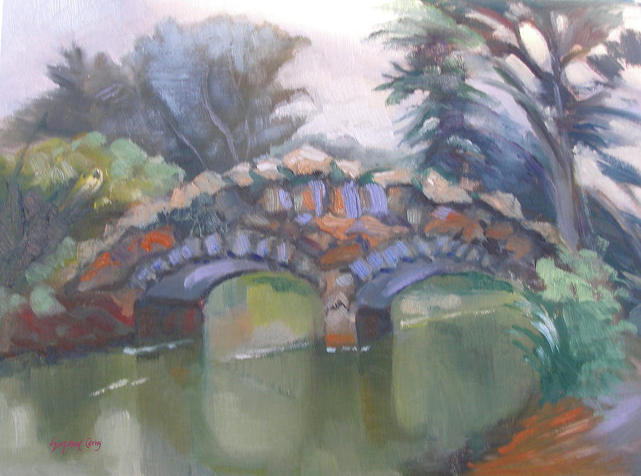 Historic Stone Footbridge from Path Painting by Suzanne Giuriati Cerny