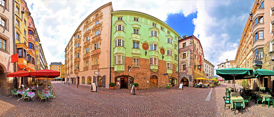 Historic street of Innsbruck panoramic view Photograph by Brch Photography