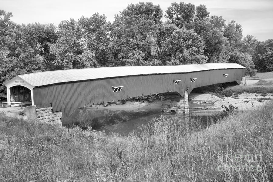 Historic Sugar Creek Crossing Black And White Photograph by Adam Jewell