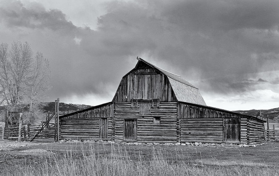 Historic Timber Barn in Black and White Photograph by Nicholas Blackwell