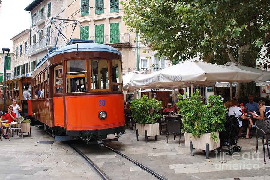 Historic tram at Soller in Majorca Photograph by David Fowler