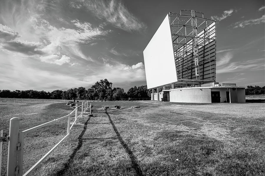 Tulsa Photograph - Historic Tulsa Admiral Twin Drive-In Black and White by Gregory Ballos