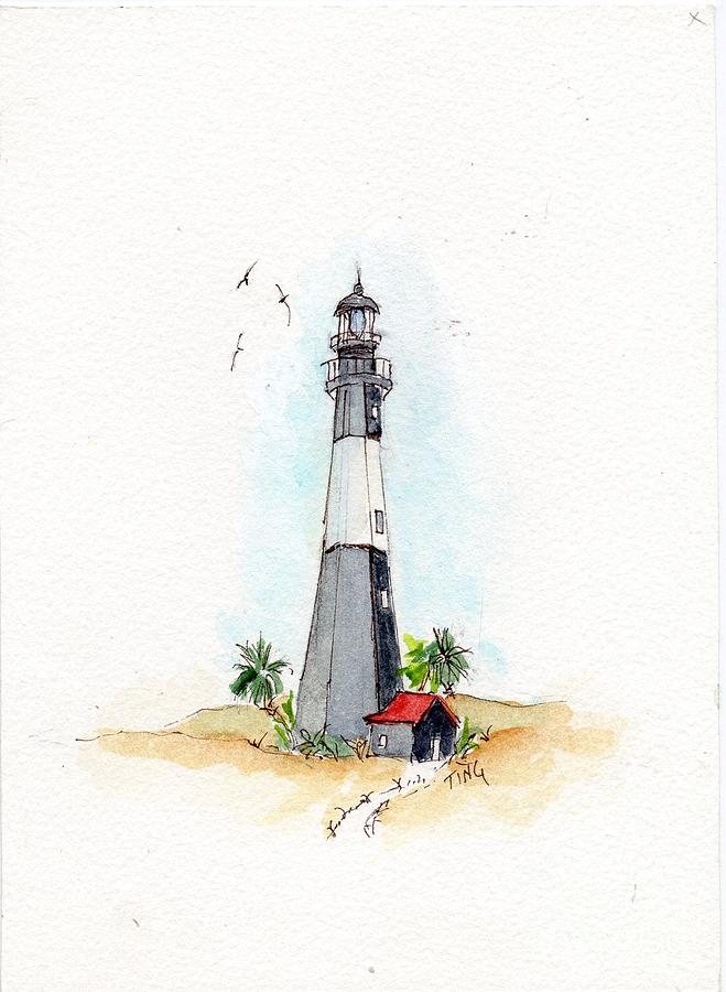 Historic Tybee Lighthouse Painting by Doris Blessington
