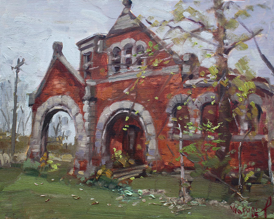 Tree Painting - Historic Union Street Train Station in Lockport by Ylli Haruni