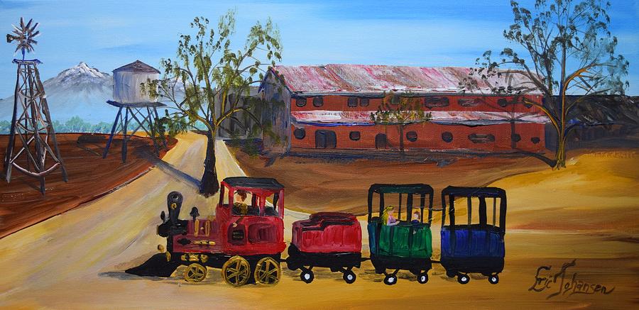 Historic Vail Ranch with Train Painting by Eric Johansen