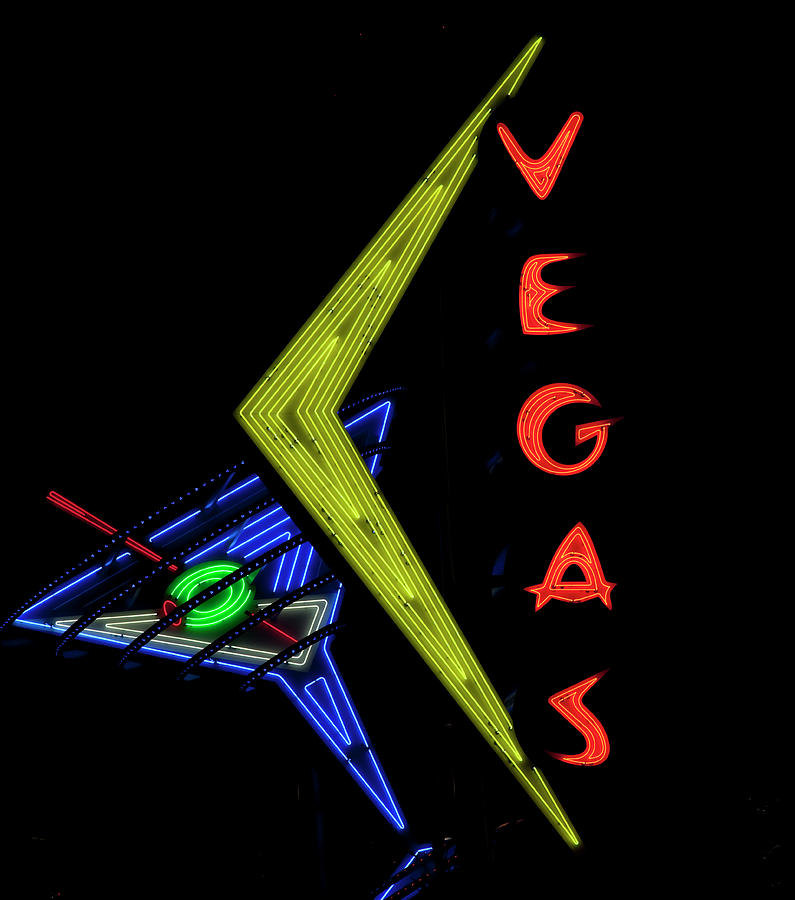 Historic Vegas Neon sign on Fremont Street in Las Vegas, Nevada Photograph by Carol Highsmith