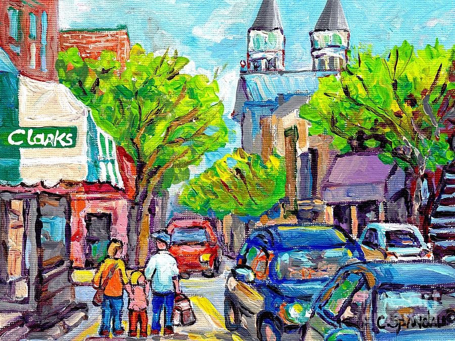 Historic Verdun Church Eglise Des Sept Douleurs Verdun Canadian Art Canadian Cityscene Art C Spandau Painting by Carole Spandau