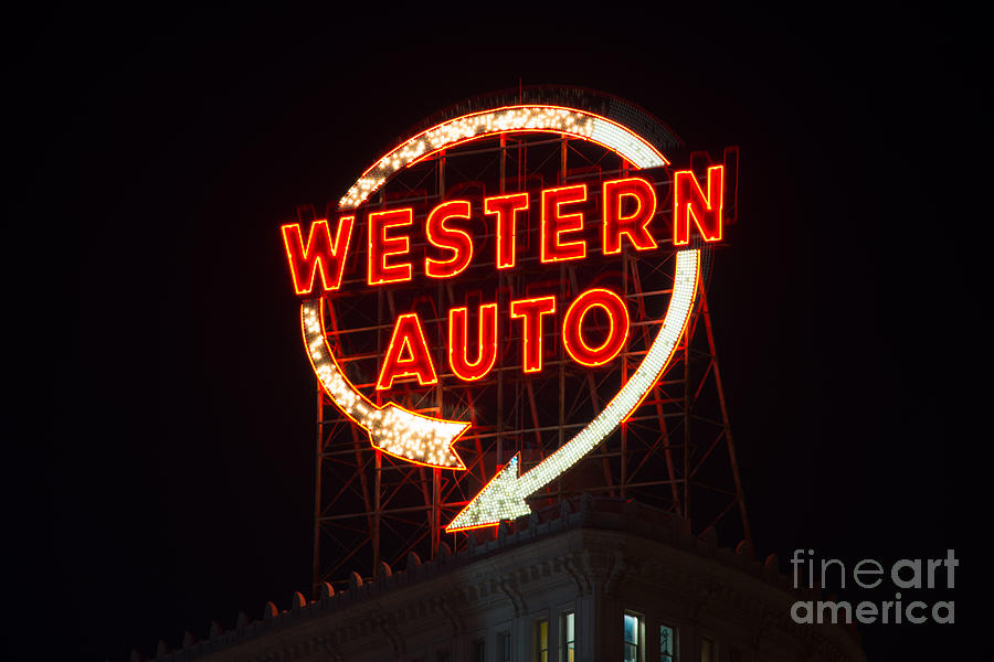 Historic Western Auto Sign Photograph by Jean Hutchison