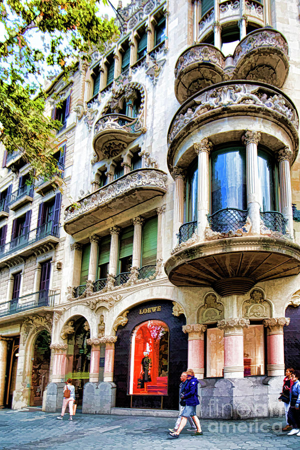 Historical Architecture Barcelona Loewe Building Spain  Photograph by Chuck Kuhn