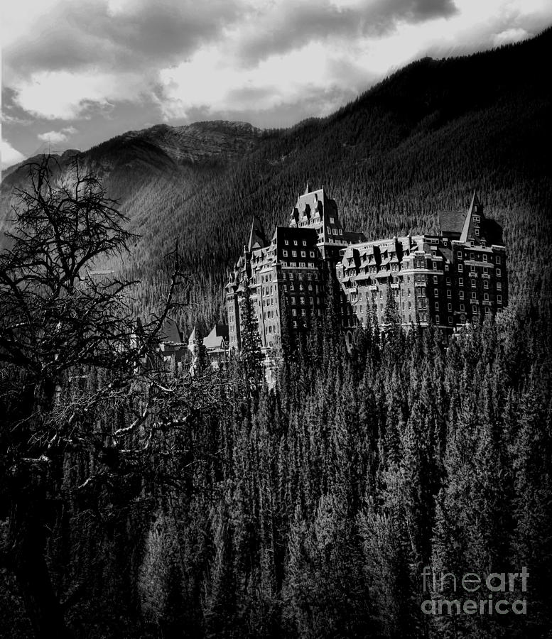 Historical Banff Springs Hotel in the Rockies Photograph by Sandra Cunningham