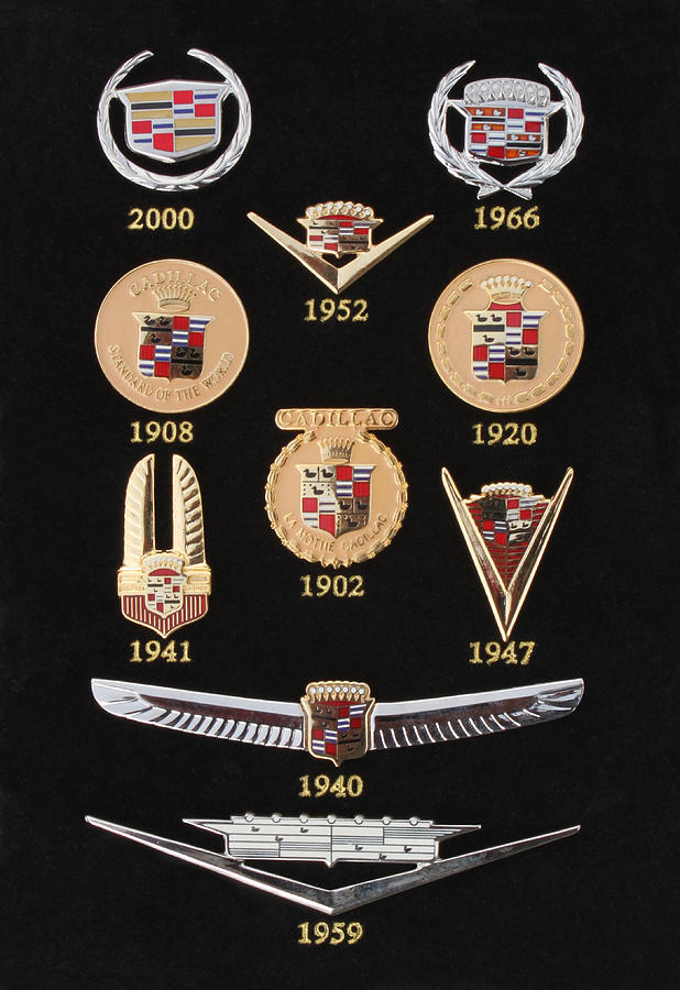 Cadillac Photograph - Historical Display Cadillac Crests Emblems by Carl Deaville