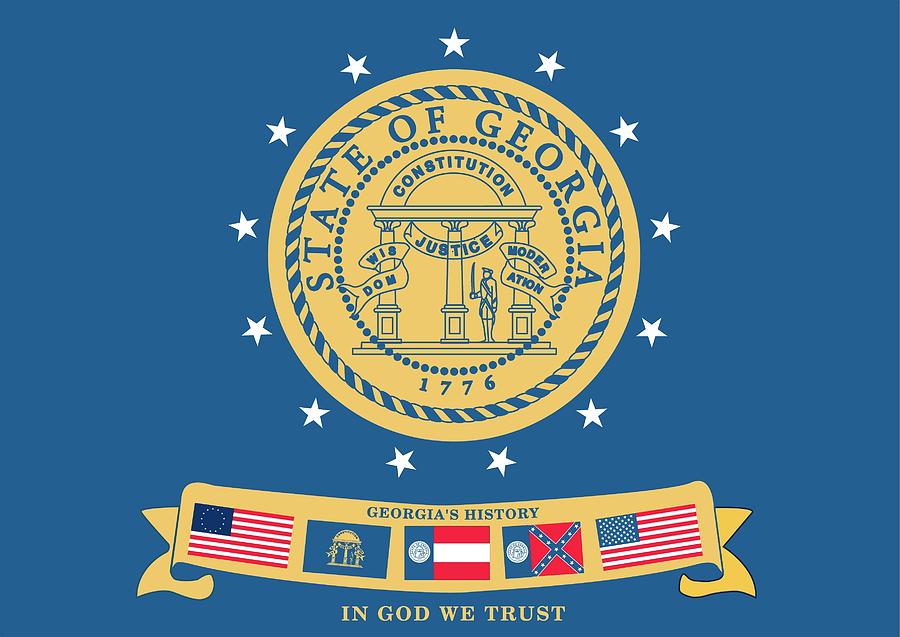 Historical flag of Georgia Photograph by American School