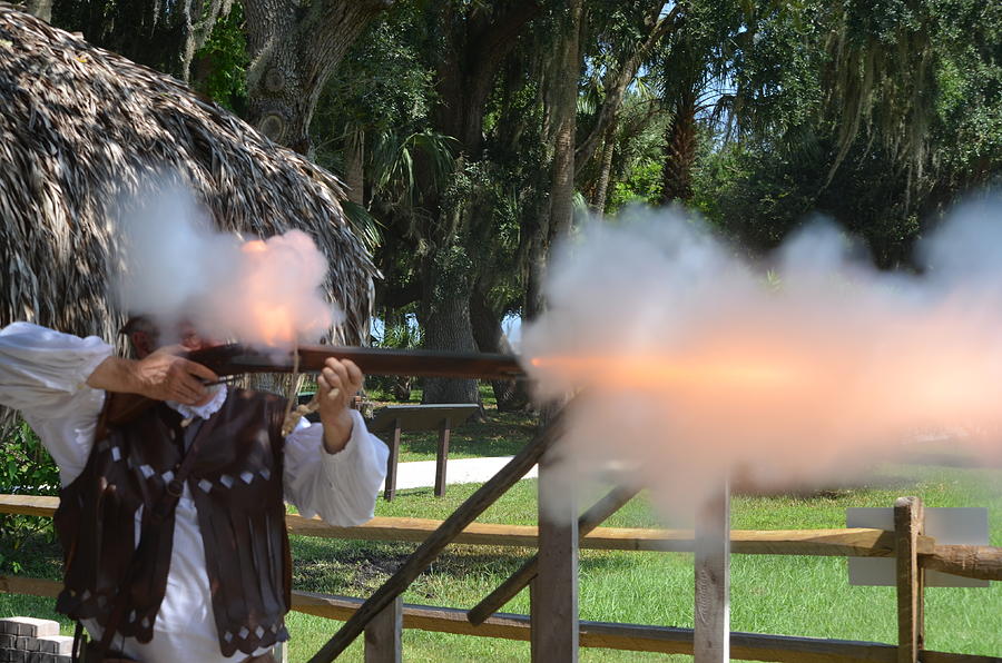 Historical Reenactor Firing His Weapon Photograph by Richard Bryce and Family