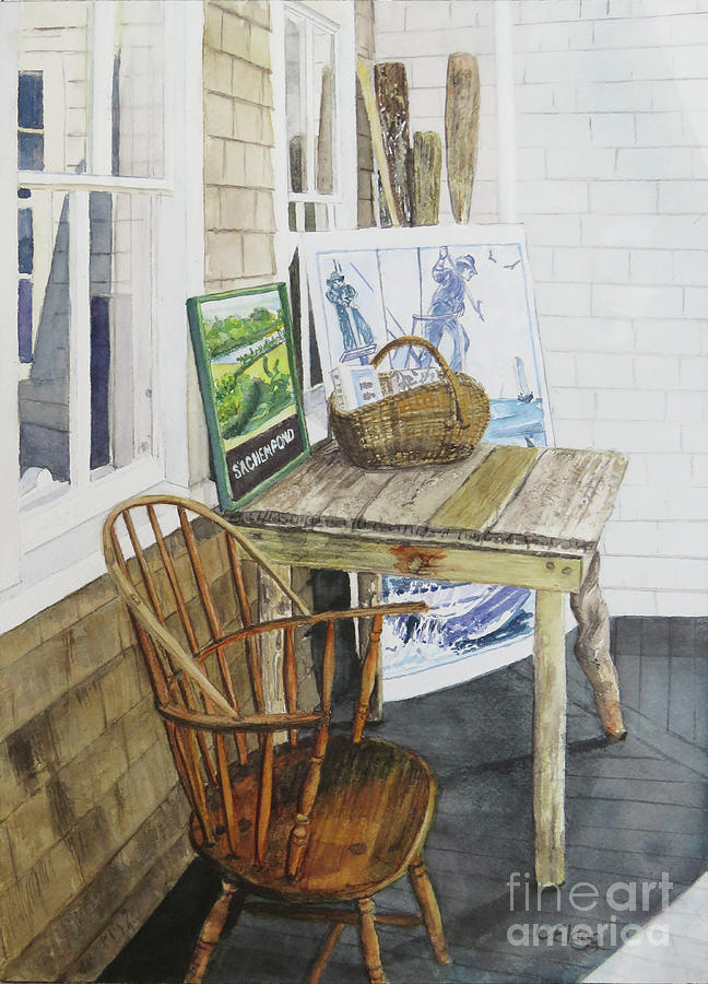 Historical Society Porch Painting by Carol Flagg