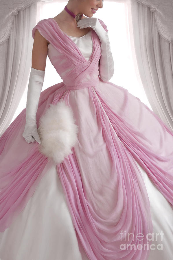 Historical Woman In A Pink Ball Gown  Photograph by Lee Avison