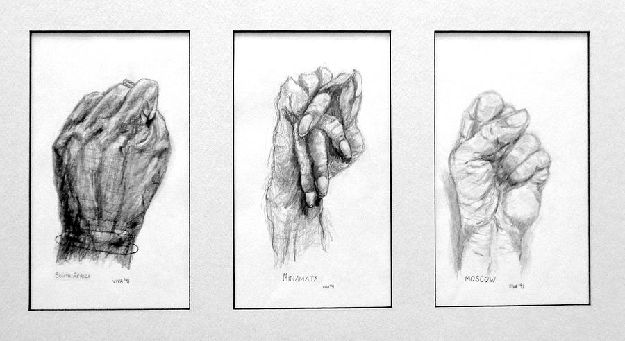 History In Their Hands-1991 Drawing by VIVA Anderson