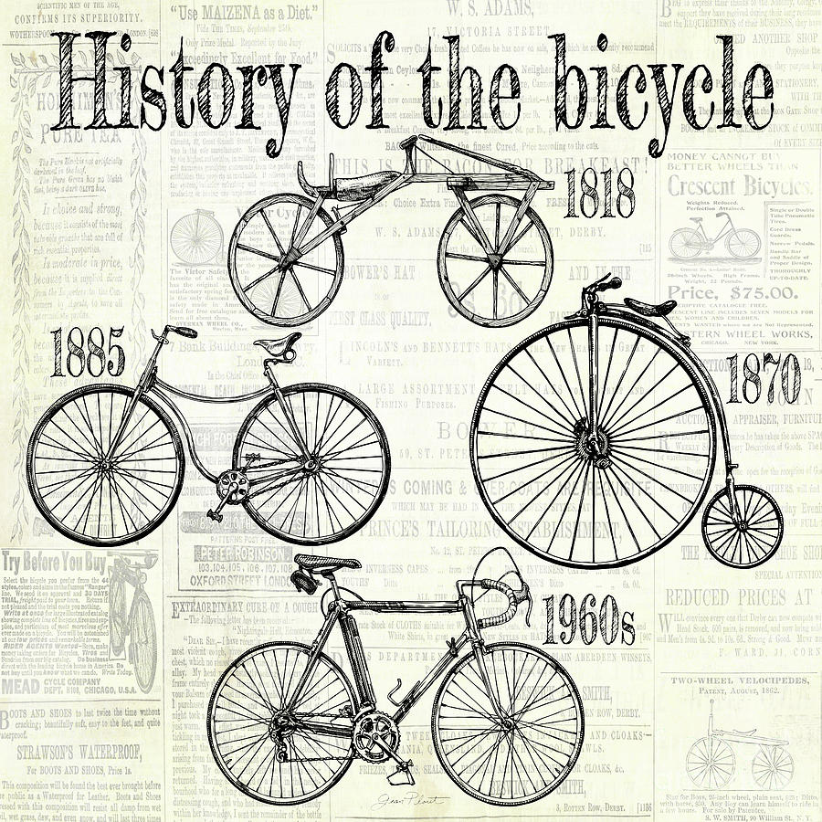 History Of The Bicycle A Digital Art by Jean Plout