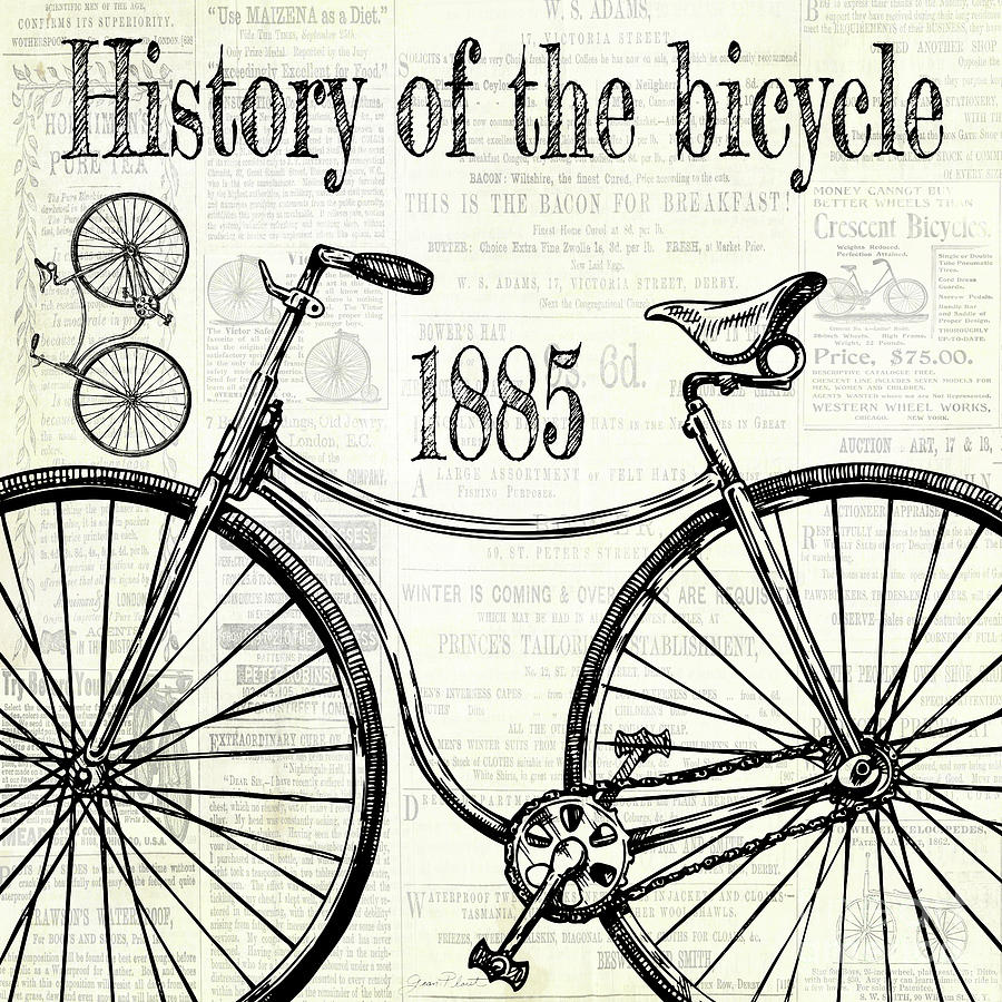 History Of The Bicycle C Digital Art by Jean Plout