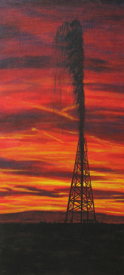 Sunset Painting - Hit Oil by Karen Peterson