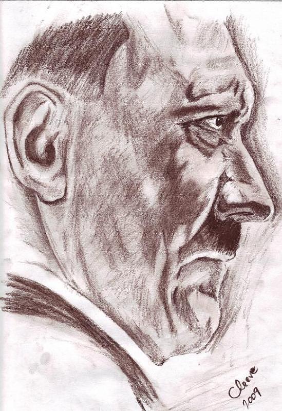 Hitler In Sepia Drawing by Chris Reeve