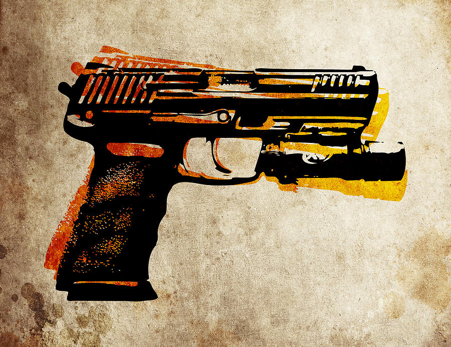 Hk45 Digital Art - HK 45 Pistol by Michael Tompsett