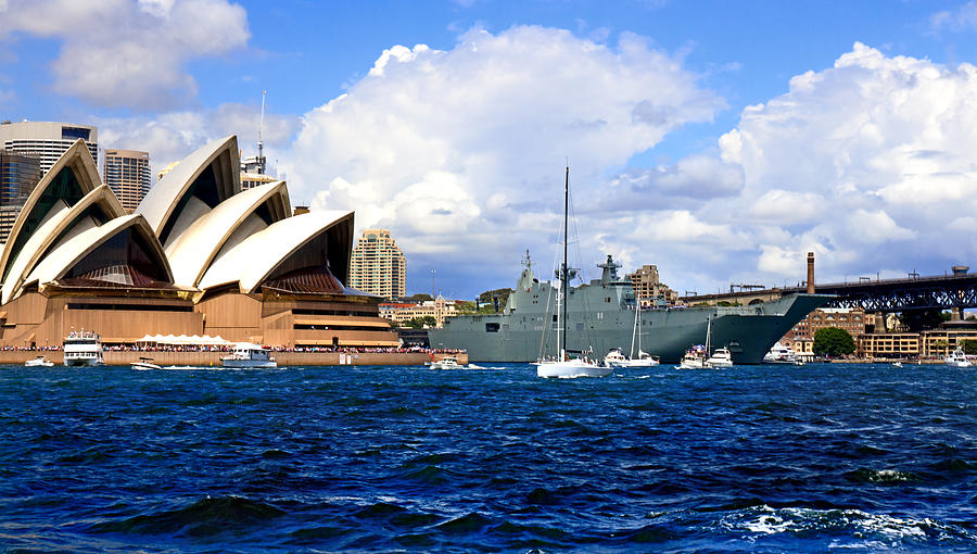 Boat Photograph - HMAS Adelaide Helps Sydney Celebrate by Miroslava Jurcik
