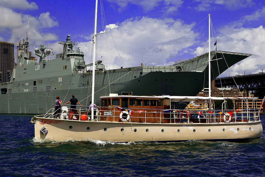 Motor Yacht Photograph - HMAS Martindale HMAS Adelaide by Miroslava Jurcik