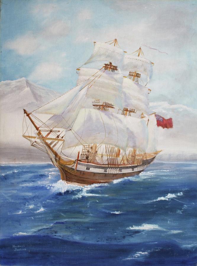 HMS Beagle Painting by Mike Jenkins