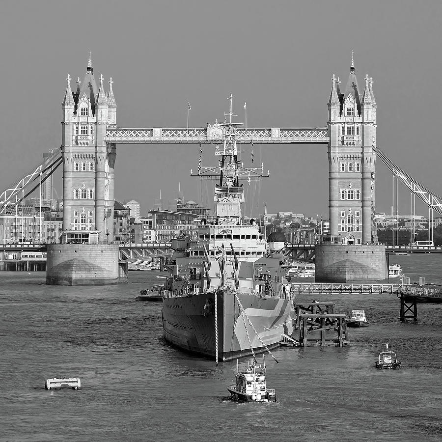 HMS Belfast and The Tower Bridge Photograph by Digital Photographic Arts