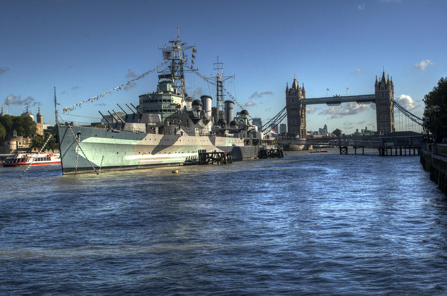 HMS Belfast and Tower Bridge Photograph by Chris Day