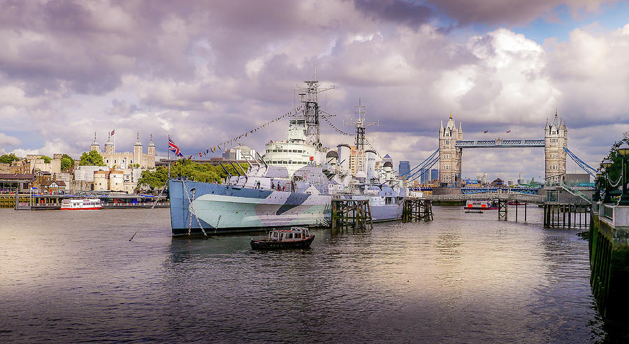 Belfast Photograph - Hms Belfast And Tower Bridge by Geoff Eccles Belfast Photograph - Hms Belfast And Tower Bridge by Geoff Eccles