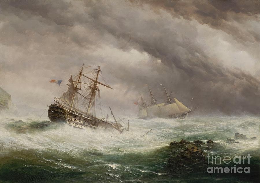 Ship Painting - HMS Endymion rescuing a French by MotionAge Designs