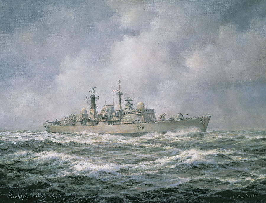 HMS Exeter Painting by Richard Willis