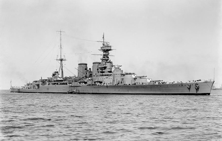 Hms Hood Photograph - HMS Hood Battlecruiser by War Is Hell Store