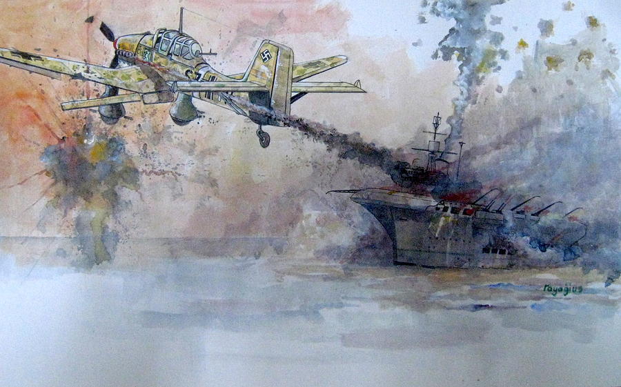HMS Indomitable Painting by Ray Agius