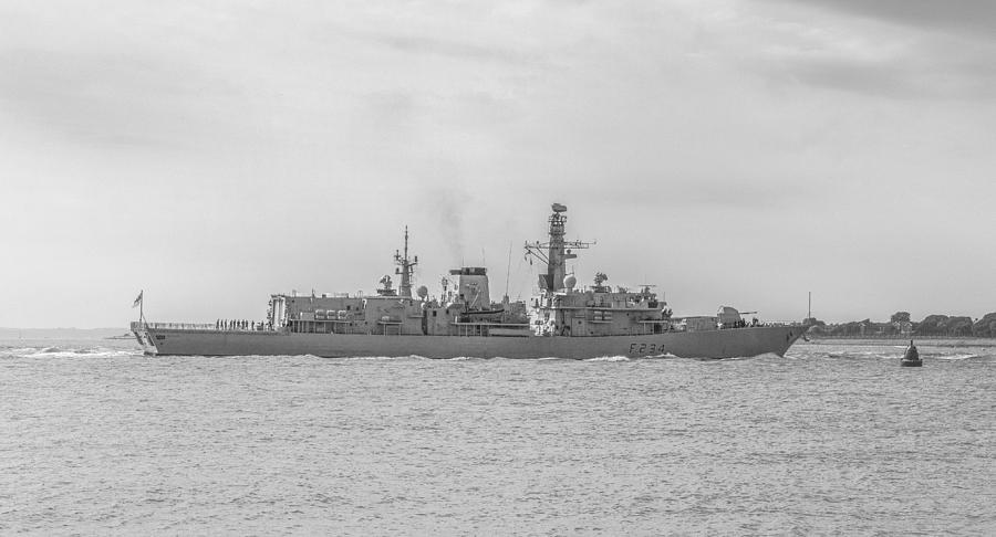 HMS Iron Duke approaches Portsmouth Harbour Photograph by Hazy Apple