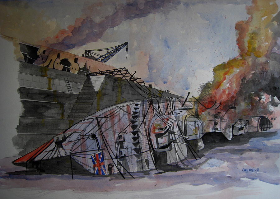 HMS Kingston Painting by Ray Agius