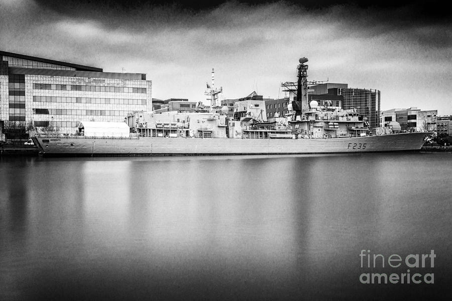 HMS Monmouth Mono Photograph by Steve Purnell