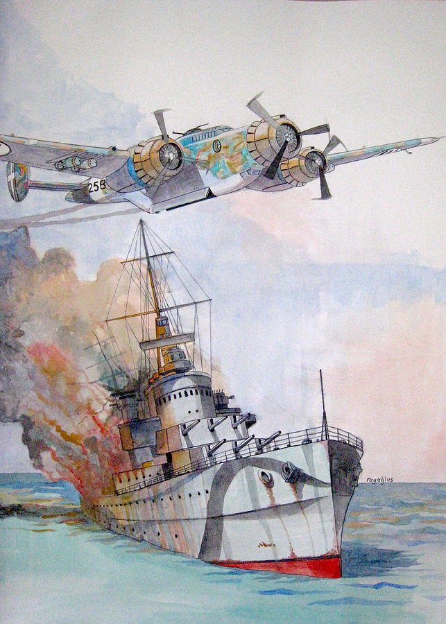 Cruiser Painting - HMS Nigeria by Ray Agius