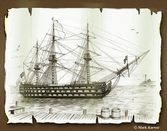 HMS Victory Drawing by Mark Karvon - Pixels