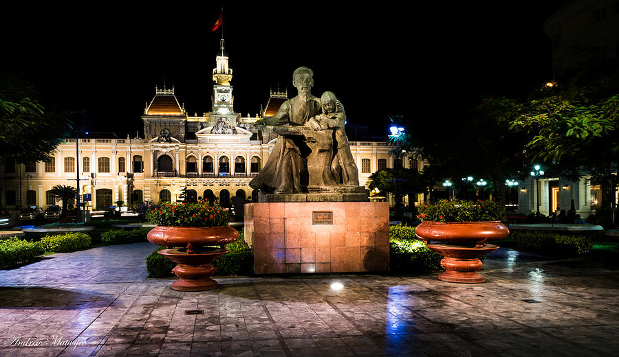 Ho Chi Minh City Hall at Night Photograph by Andrew Matwijec