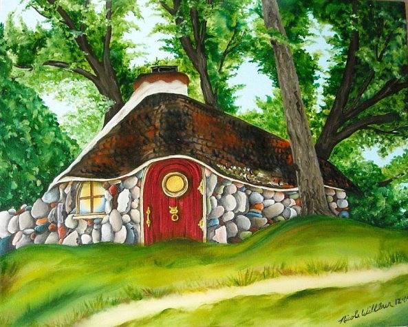 Landscape Painting - Hobbits Live In Charlevoix MI by Nicole Willbur