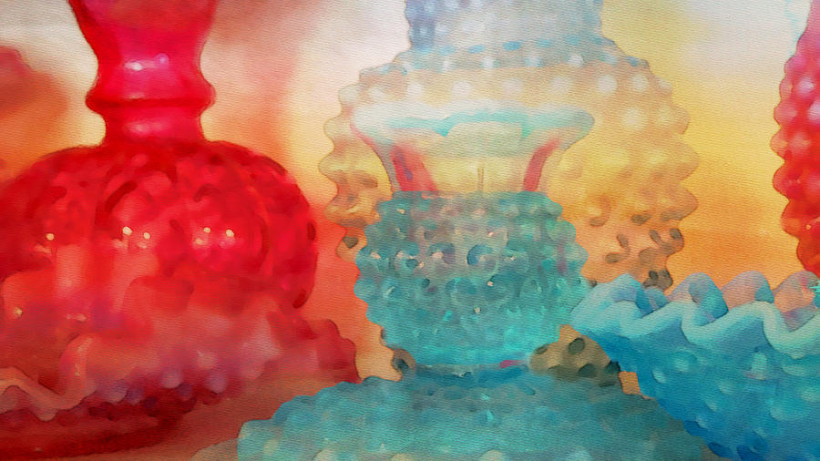 Hobnail Glassware Painting by Bonnie Bruno