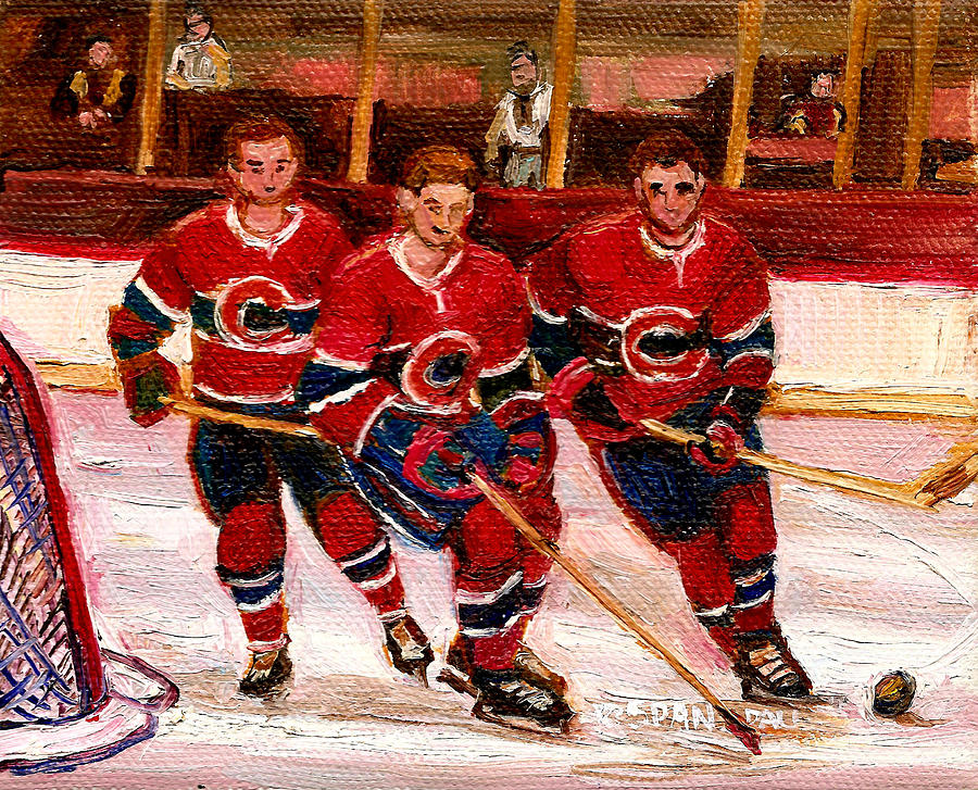 Hockey At The Forum Painting by Carole Spandau