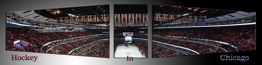 Patrick Kane Photograph - Hockey In Chicago Triptych 3 Panel by Thomas Woolworth
